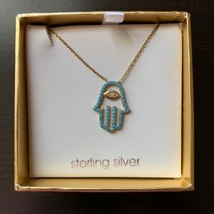 Sterling silver hamsa necklace